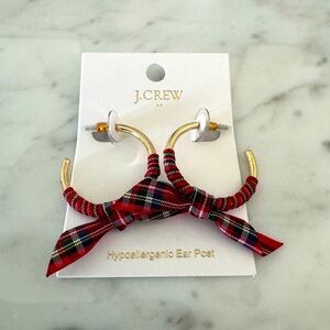 Holiday Plaid hoop earrings